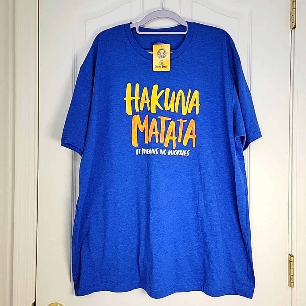 Disney The Lion King T Shirt Musical Hakuna Matata Size 2XL Blue XXL NWT